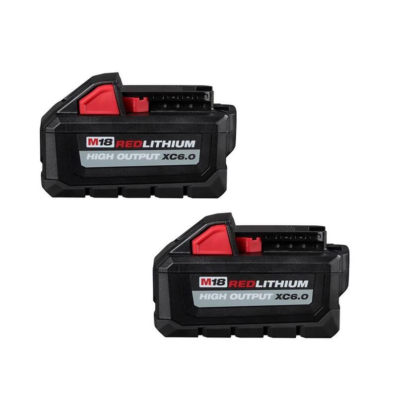 Paquete de baterías Milwaukee M18 de 18 voltios de iones de litio de alto rendimiento de 6.0 Ah y 3.0 Ah (paquete de 4) - 48-11-1862-48-11-1837