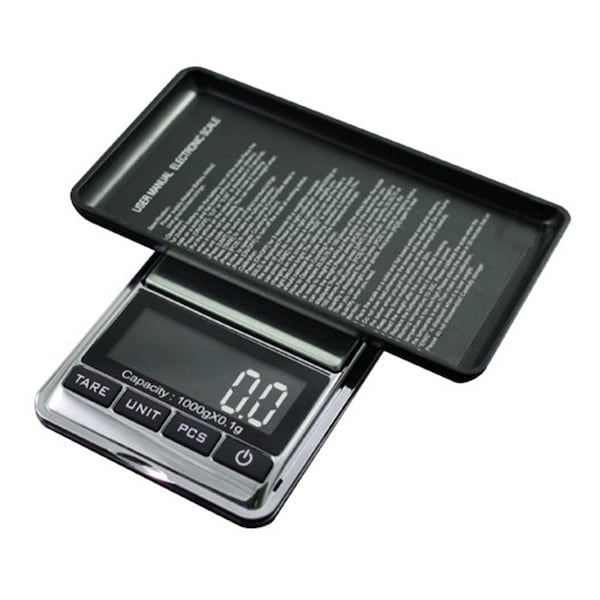 American Weigh Scales 1000 x 0.1G Digital Pocket Scale - Chrome - CHROME-1KG