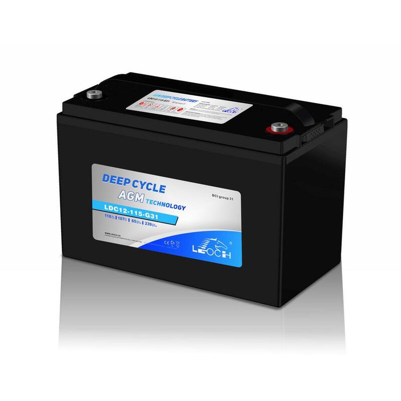 Batería de ciclo profundo de 12 voltios y 115 Ah para cortacéspedes de giro cero Ryobi - LDC12-115-G31-T de LEOCH