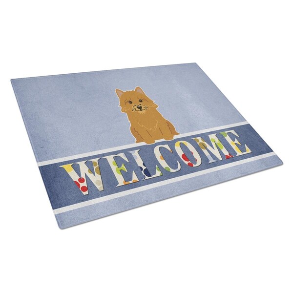 Carolines Treasures Norwich Terrier Welcome Glass Cutting Board Large - BB5601LCB