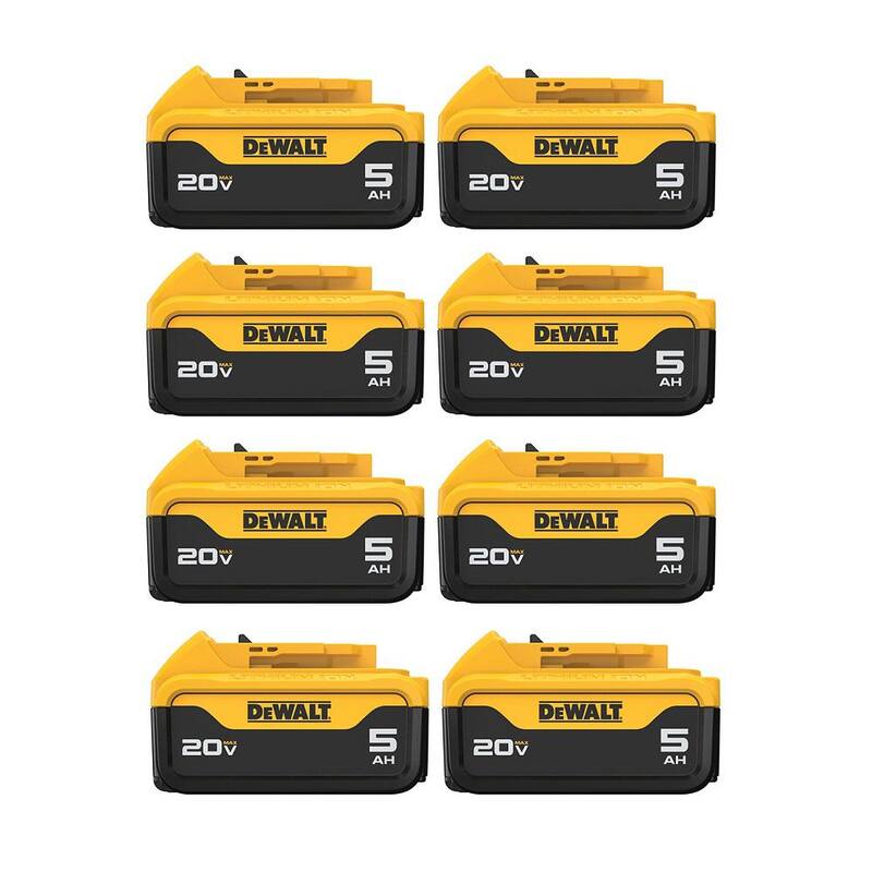 Batería DEWALT 20V MAX XR de Litio Premium de 5.0Ah (paquete de 8) - DCB205-8