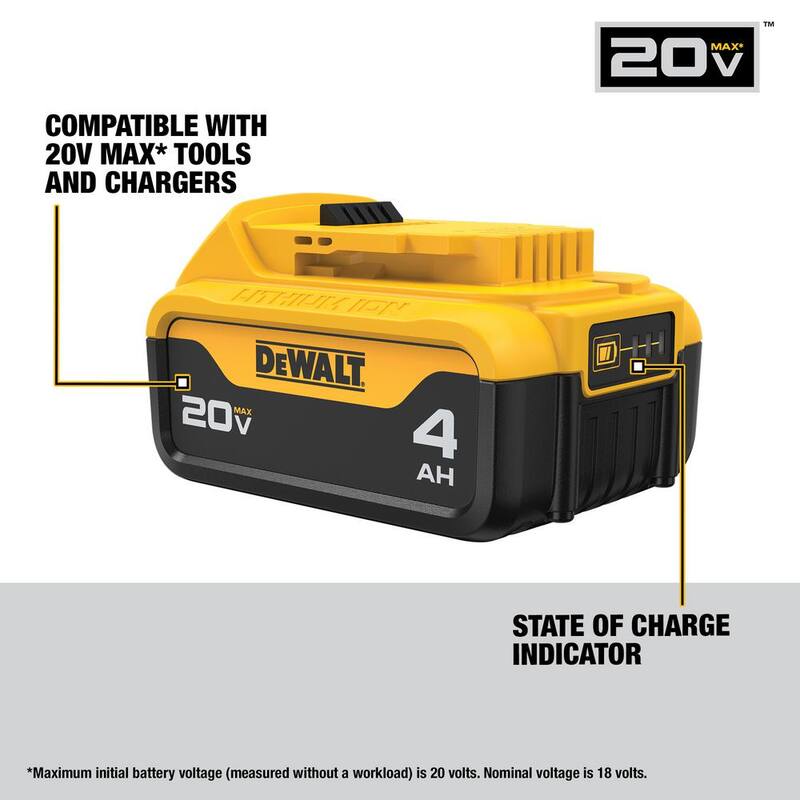 Batería DEWALT 20V MAX XR de Litio-Ion Premium 6.0Ah, Batería DEWALT 20V MAX XR 4.0Ah y Batería DEWALT 20V MAX 2.0Ah - DCB346-3