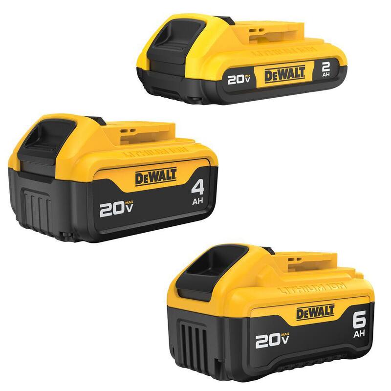 Batería DEWALT 20V MAX XR de Litio-Ion Premium 6.0Ah, Batería DEWALT 20V MAX XR 4.0Ah y Batería DEWALT 20V MAX 2.0Ah - DCB346-3