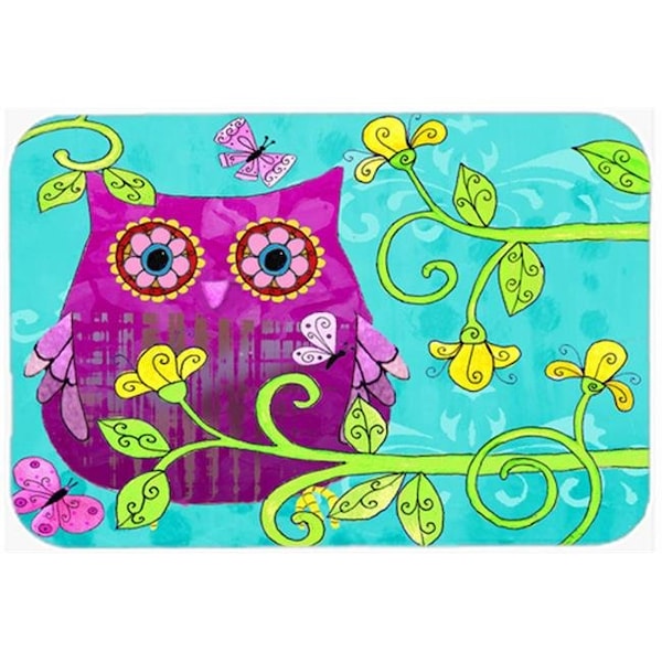 Carolines Treasures Carolines Treasures PJC1093LCB Sittin In The Flowers Owl Glass Cutting Board; Large - PJC1093LCB