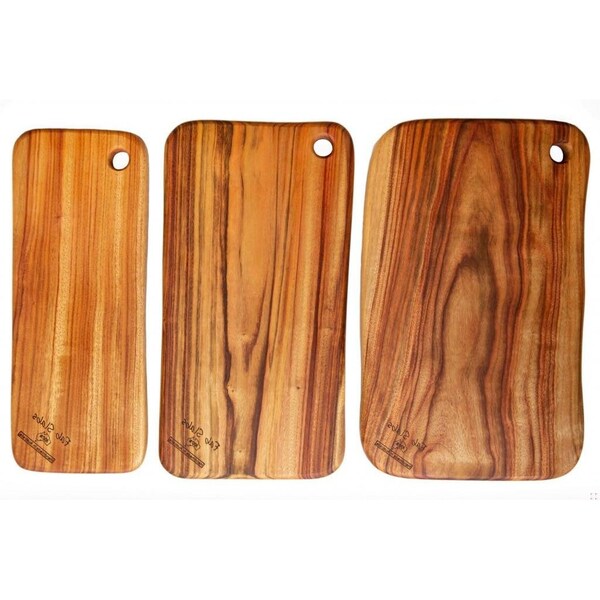 Homeroots Natural Wood Rounded Rectangle Anti-Bacterial Cutting Board - 469159