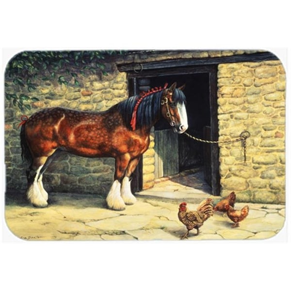 Carolines Treasures Carolines Treasures BDBA0087LCB Horse & Chickens by Daphne Baxter Glass Large Cutting Board - BDBA0087LCB