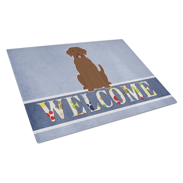 Carolines Treasures Chocolate Labrador Welcome Glass Cutting Board Large - BB5637LCB