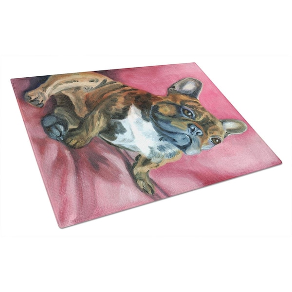 Carolines Treasures French Bulldog Snuggle Glass Cutting Board Large - 7379LCB