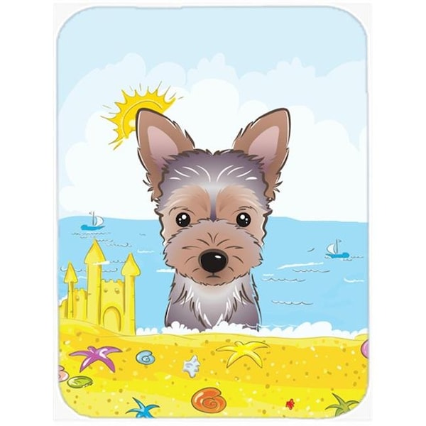 Carolines Treasures Carolines Treasures BB2100LCB Yorkie Puppy Summer Beach Glass Cutting Board; Large - BB2100LCB