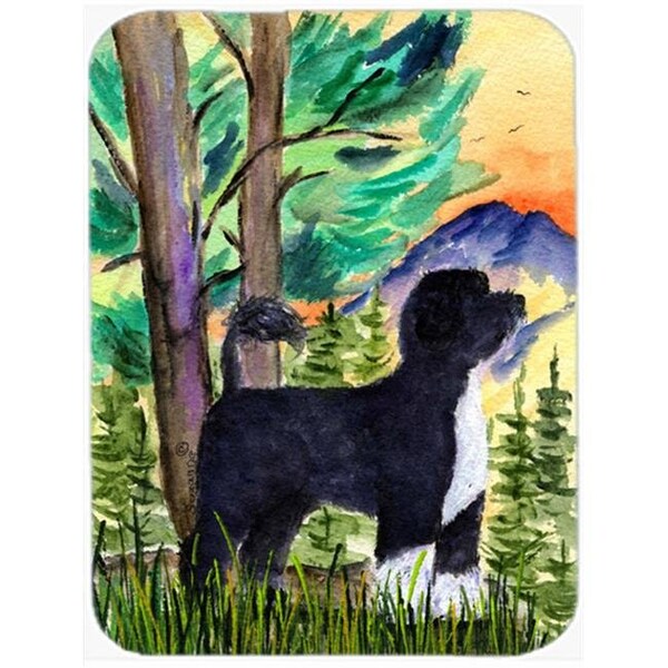 Carolines Treasures Carolines Treasures SS8429LCB 12 x 15 in. Portuguese Water Dog Glass Cutting Board; Large - SS8429LCB