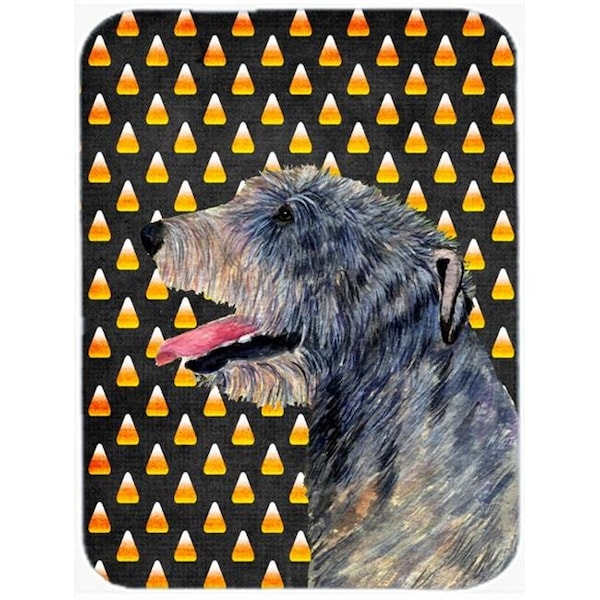Carolines Treasures Carolines Treasures SS4299LCB 15 x 12 in. Irish Wolfhound Candy Corn Halloween Portrait Glass Cutting Board - Large - SS4299LCB