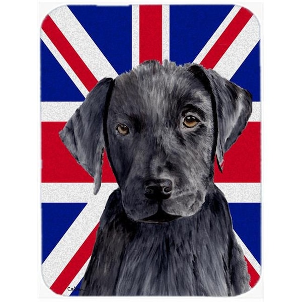 Carolines Treasures Carolines Treasures SC9821LCB Labrador With English Union Jack British Flag Glass Cutting Board - Large - SC9821LCB