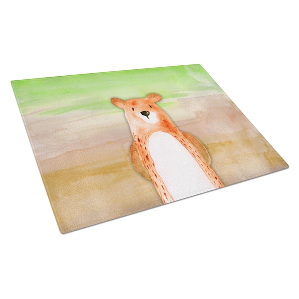 Carolines Treasures Bear Watercolor Glass Cutting Board Large - BB7434LCB