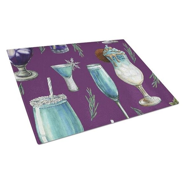 Carolines Treasures Carolines Treasures BB5204LCB Drinks & Cocktails Purple Glass Cutting Board; Large - BB5204LCB