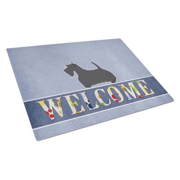 Carolines Treasures Scottish Terrier Welcome Glass Cutting Board Large - BB5573LCB