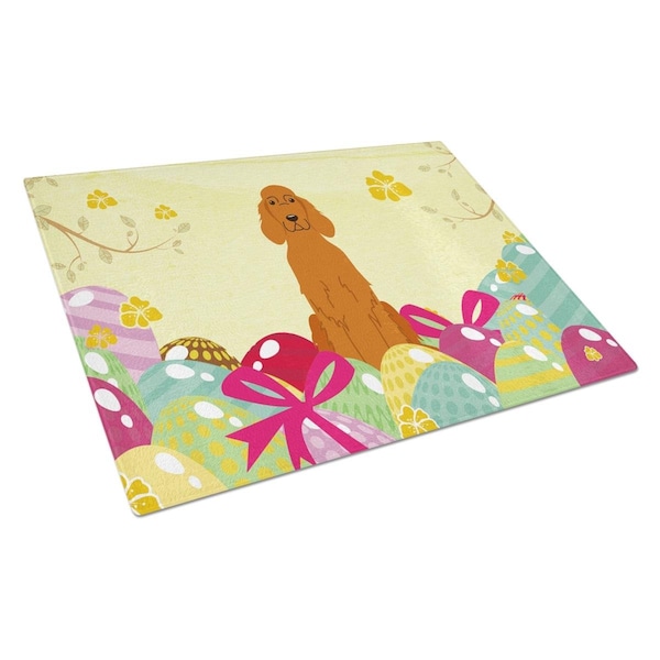 Carolines Treasures Easter Eggs Irish Setter Glass Cutting Board Large - BB6064LCB
