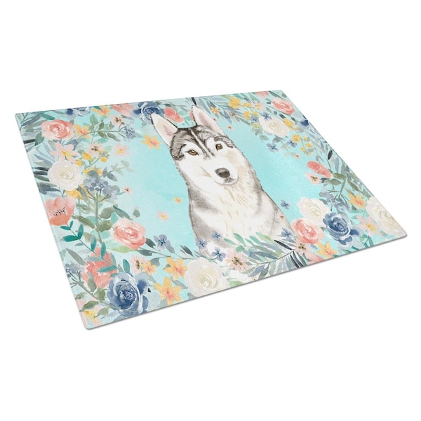 Carolines Treasures Siberian Husky Glass Cutting Board Large - CK3408LCB