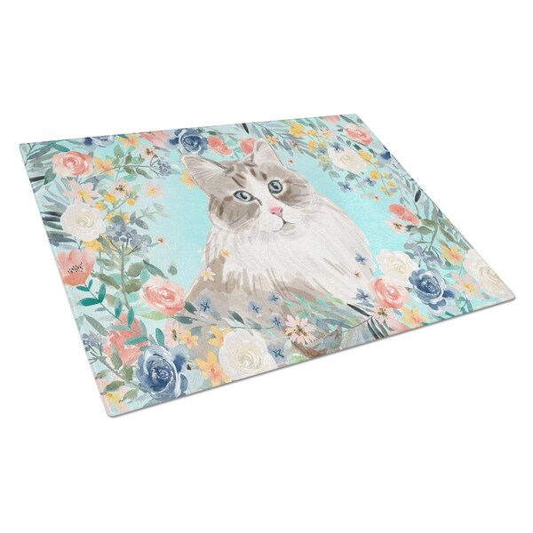 Carolines Treasures Siberian Spring Flowers Glass Cutting Board Large - CK3399LCB