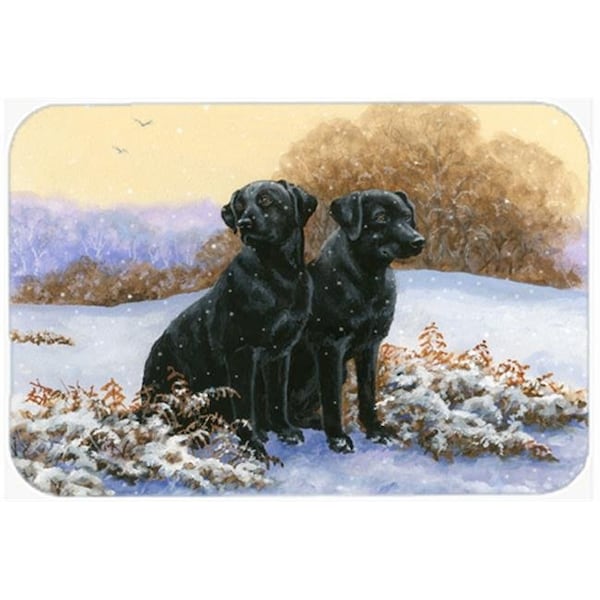Carolines Treasures Carolines Treasures BDBA0450LCB Black Labradors in the Snow Glass Large Cutting Board - BDBA0450LCB