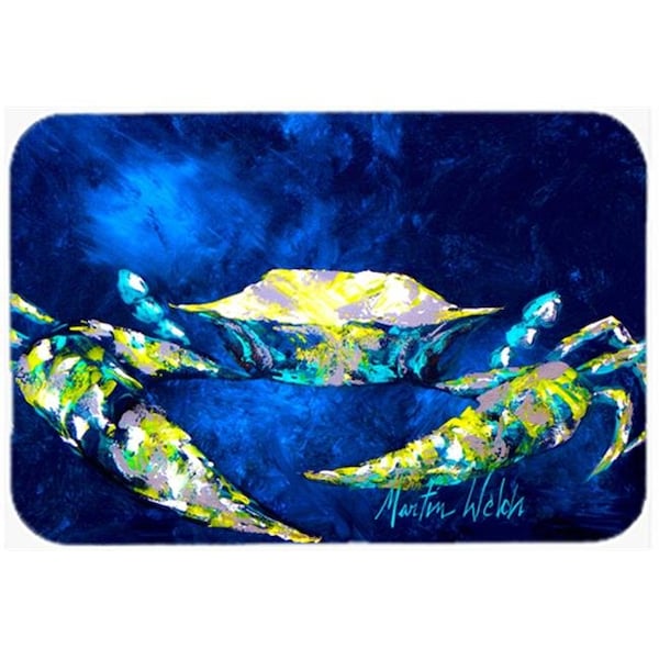 Carolines Treasures Carolines Treasures MW1101LCB 15 x 12 in. Crab Tealy Glass Cutting Board - Large - MW1101LCB