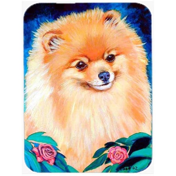 Carolines Treasures Carolines Treasures 7165LCB Pomeranian Garden Bud Glass Cutting Board - Large; 15 x 12 in. - 7165LCB