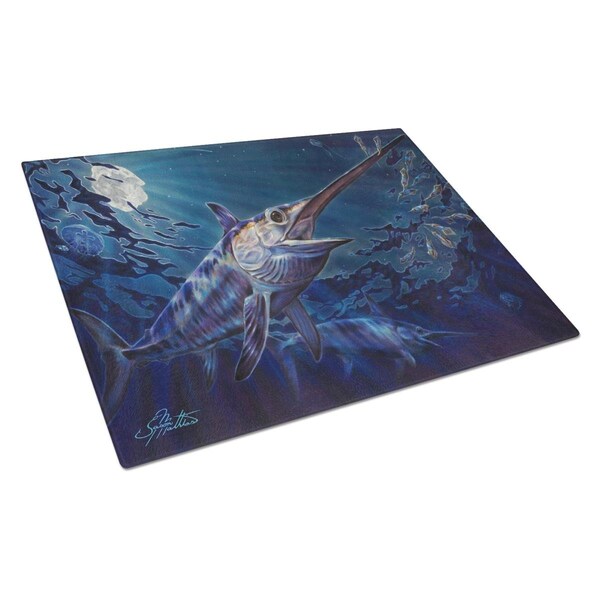Carolines Treasures Prince of Darkness Swordfish Glass Cutting Board Large - JMA2006LCB