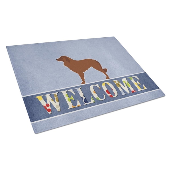Carolines Treasures Portuguese Sheepdog Dog Welcome Glass Cutting Board Large - BB5535LCB