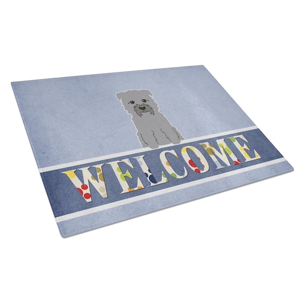 Carolines Treasures Glen of Imal Grey Welcome Glass Cutting Board Large - BB5640LCB
