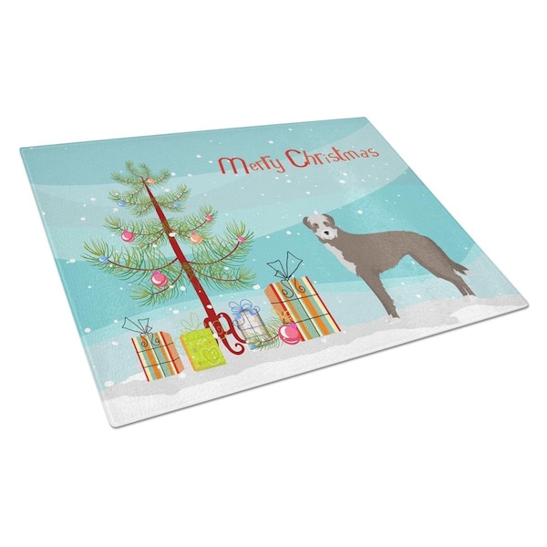 Carolines Treasures Lurcher No.1 Christmas Tree Glass Cutting Board Large - CK3850LCB