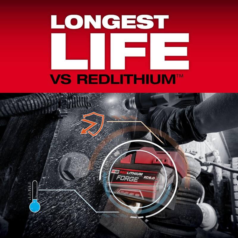 Paquete de batería Milwaukee M18 18V de iones de litio REDLITHIUM FORGE 6.0 Ah (paquete de 6) - 48-11-1861-x6