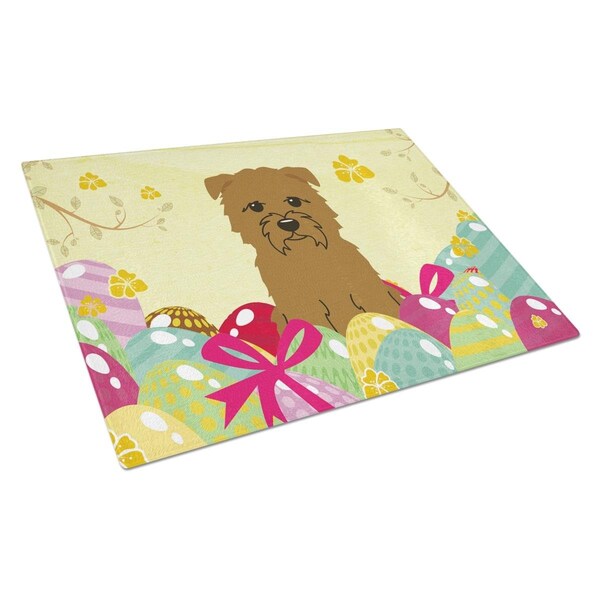 Carolines Treasures Easter Eggs Glen of Imal Tan Glass Cutting Board Large - BB6060LCB