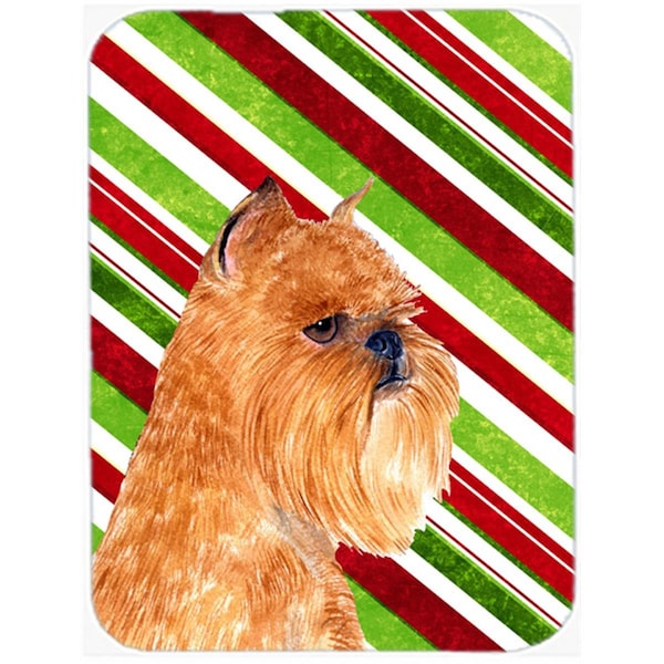 Carolines Treasures Brussels Griffon Candy Cane Holiday Christmas Glass Cutting Board - Large - SS4563LCB