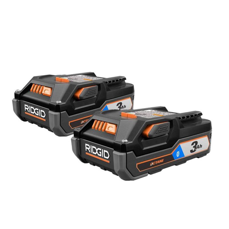 Baterías RIDGID 18V OCTANE Bluetooth 3.0 Ah (Paquete de 2) y Kit de Cargador con Bolsa de Herramientas - AC806