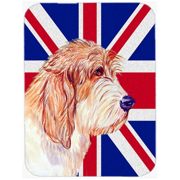 Carolines Treasures Petit Basset Griffon Vendeen Pbgv With English Union Jack British Flag Glass Cutting Board - Large - LH9496LCB