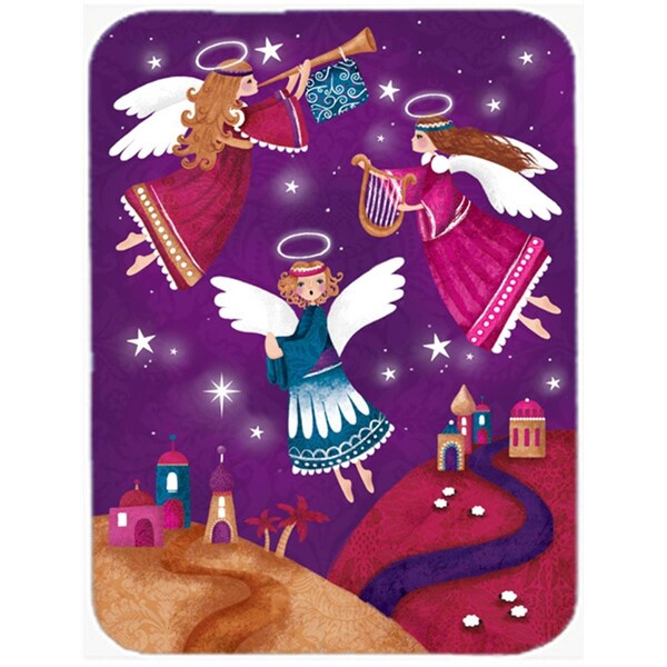 Carolines Treasures APH7082LCB Christmas Angels in Purple Glass Large Cutting Board - APH7082LCB