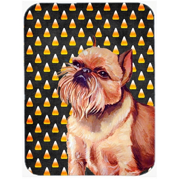 Carolines Treasures Brussels Griffon Candy Corn Halloween Portrait Glass Cutting Board- Large - LH9055LCB