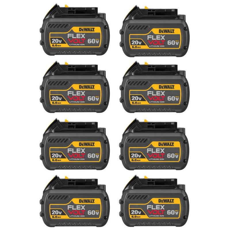 Batería de litio DEWALT FLEXVOLT 20V/60V MAX 6.0Ah (paquete de 8) - DCB606-8.