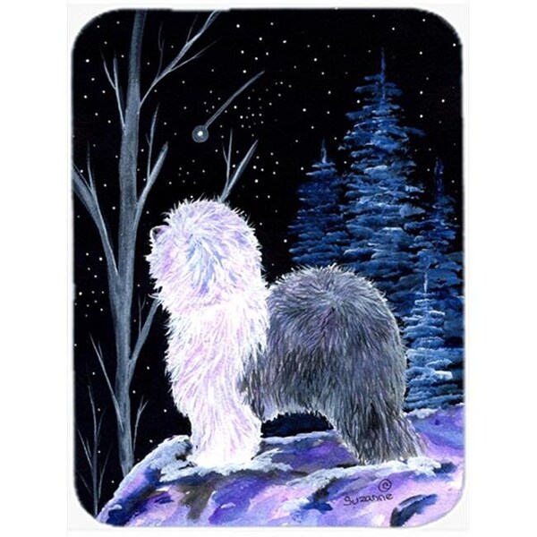 Carolines Treasures Carolines Treasures SS8401LCB Starry Night Old English Sheepdog Glass Cutting Board - Large - SS8401LCB
