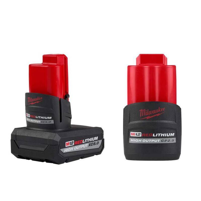 Baterías de iones de litio Milwaukee M12 12V de alta potencia de salida de 2.5Ah y 5Ah - 48-11-2450-48-11-2425