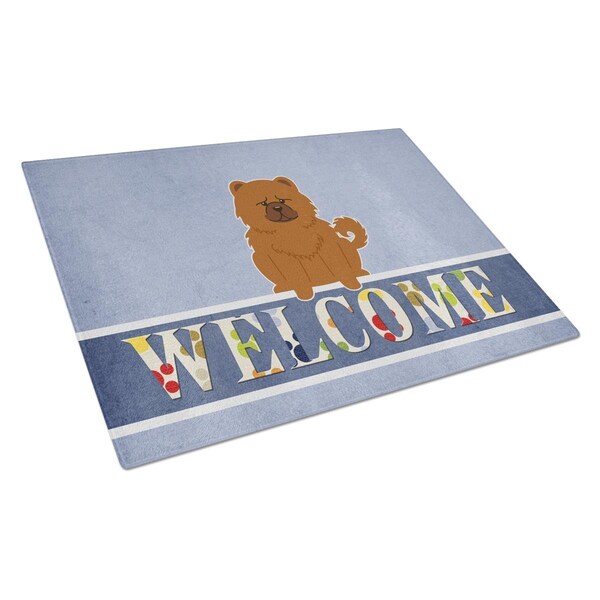 Carolines Treasures Chow Chow Red Welcome Glass Cutting Board Large - BB5723LCB
