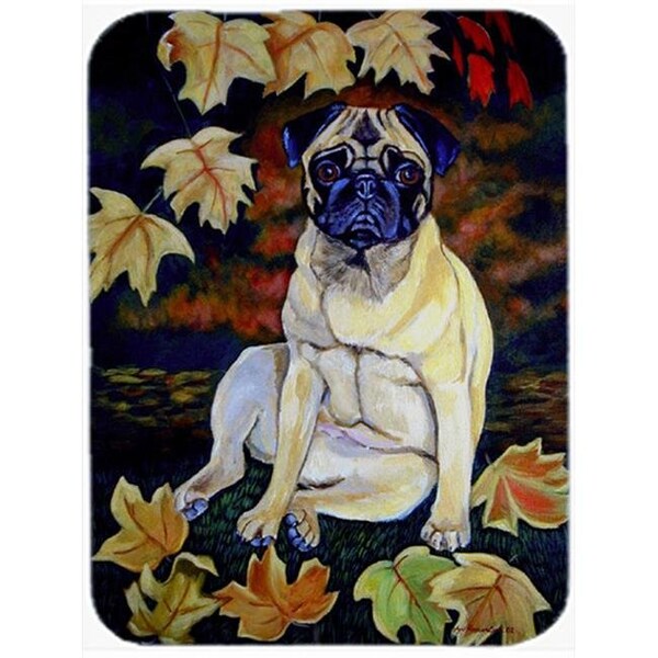Carolines Treasures Carolines Treasures 7160LCB Old Fawn Pug in fall Glass Cutting Board - Large; 15 x 12 in. - 7160LCB