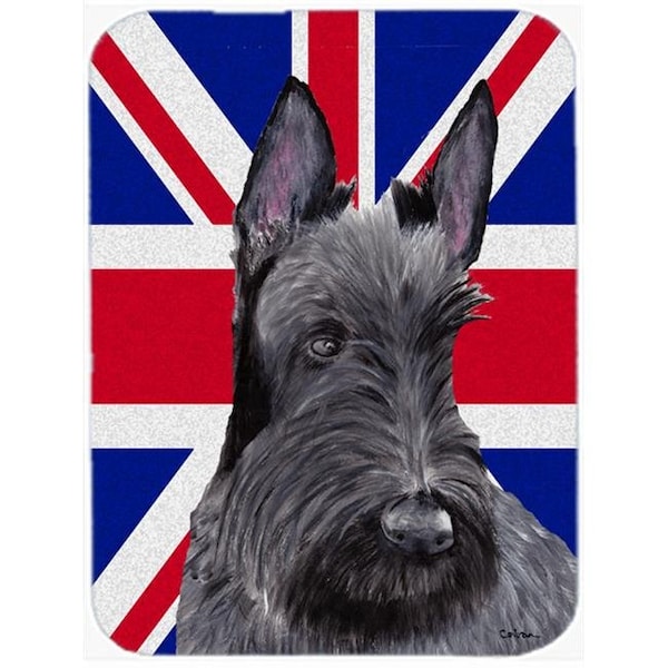 Carolines Treasures Carolines Treasures SC9843LCB Scottish Terrier With English Union Jack British Flag Glass Cutting Board - Large - SC9843LCB