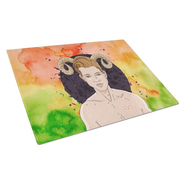 Carolines Treasures Aries Zodiac Sign Glass Cutting Board Large - BB7317LCB