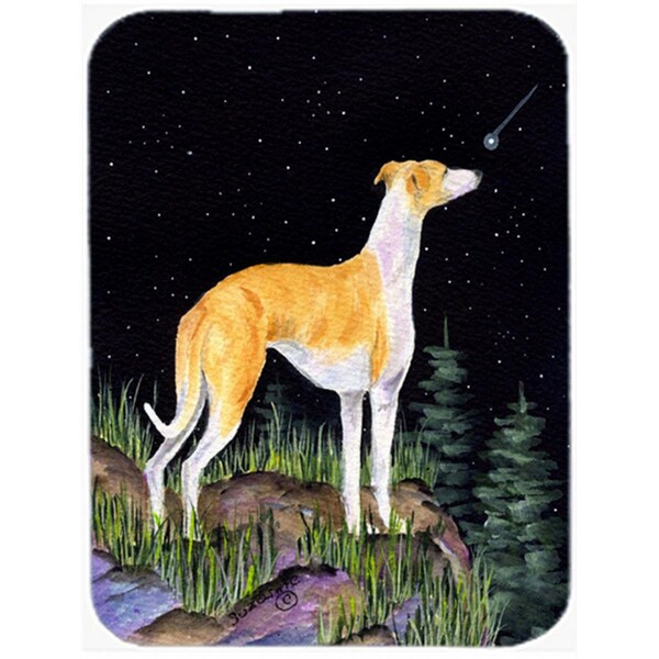 Carolines Treasures SS8492LCB 12 x 15 in. Starry Night Whippet Glass Cutting Board, Large - SS8492LCB
