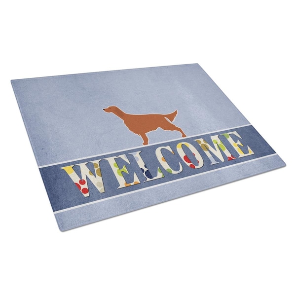 Carolines Treasures Irish Setter Welcome Glass Cutting Board Large - BB5497LCB