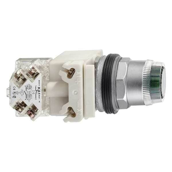 Botón pulsador iluminado Schneider Electric, 30 mm, 1NA/1NC, Verde - 9001K1L1GH13
