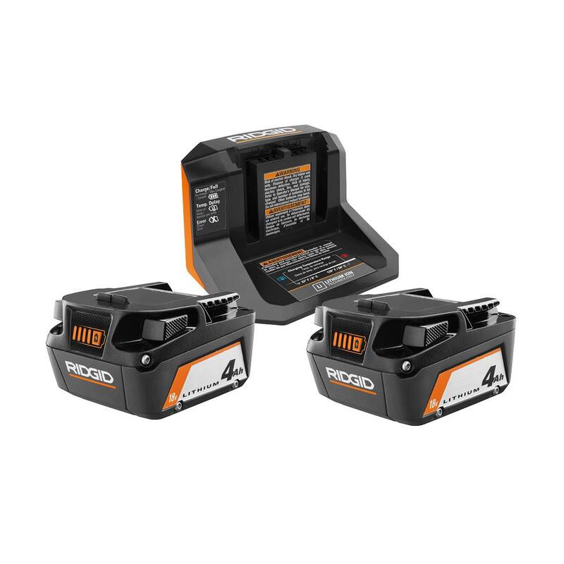 Batería de litio de 18V 4.0 Ah (paquete de 2) y kit de cargador de 18V - AC87004P-AC86093N