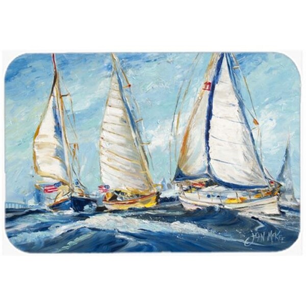Carolines Treasures Carolines Treasures JMK1027LCB Roll Me Over Sailboats Glass Cutting Board; Large - JMK1027LCB