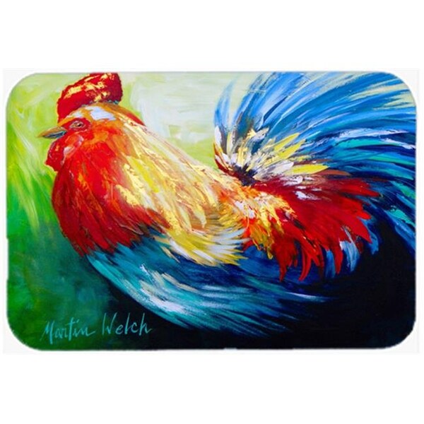 Carolines Treasures Carolines Treasures MW1085LCB 15 x 12 in. Bird - Rooster Chief Big Feathers Glass Cutting Board - Large - MW1085LCB
