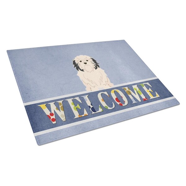 Carolines Treasures Lowchen Welcome Glass Cutting Board Large - BB5600LCB